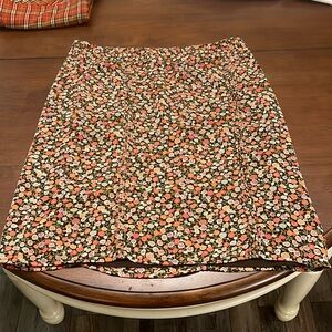 Floral knee length skirt